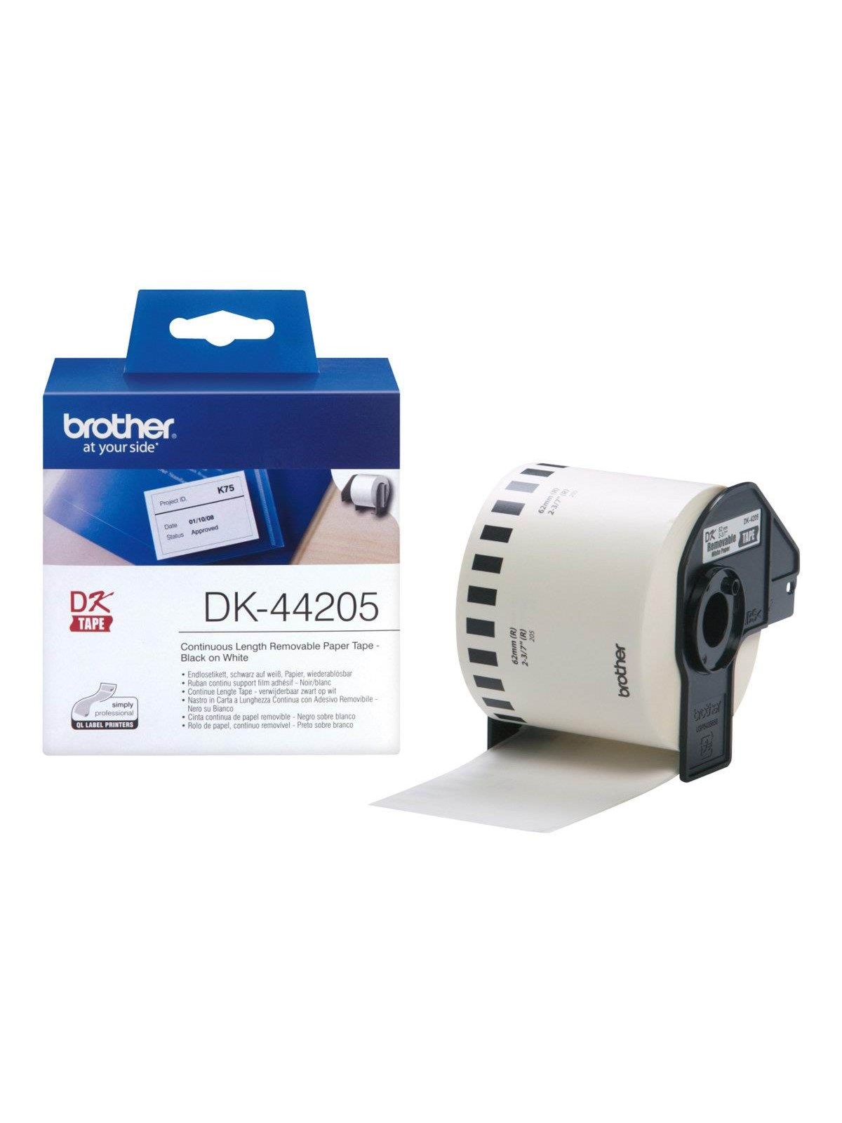 Brother DK44205 / Continuous Removable Paper Roll 62mm x 30m