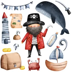 WANDAUFKLEBER 130x179cm - Piratenwelt