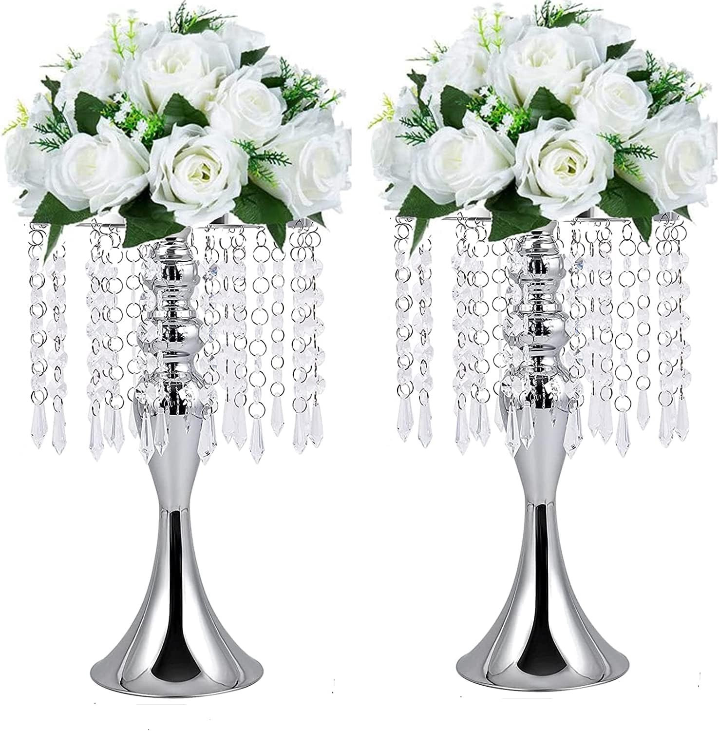 Trouwcentrum Elegante Gouden Acryl Kristal Kandelaar - 33 cm