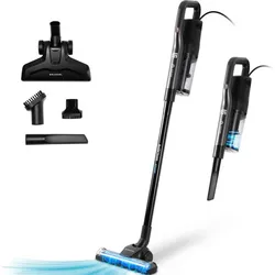 Grunkel Vertikaler Staubsauger mit HEPA-Filter und Zubehör, Staubsauger, Schwarz