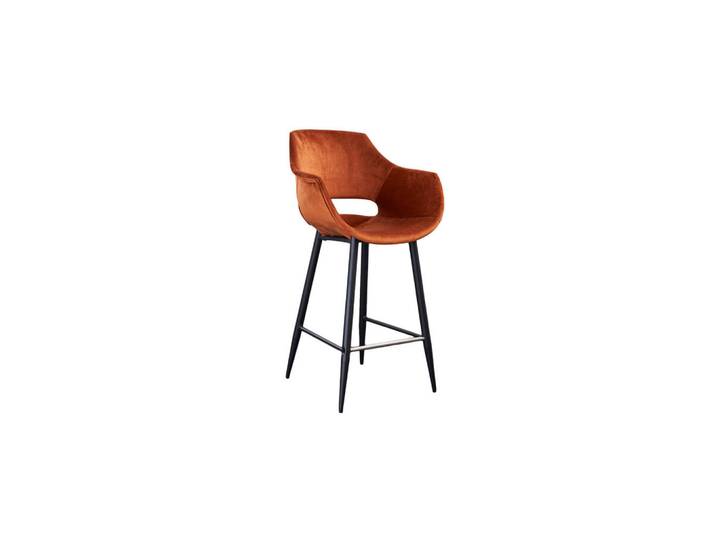 Kawola Barhocker Zaja Braun Velvet, 57x114x59 cm, Esszimmer, Barmöbel, Barhocker