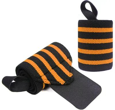 Combo Retail Shop Weight Lifting Wrist Band, Gym Fitness Straps Support, Wrist Wraps For Sports Equipment orange