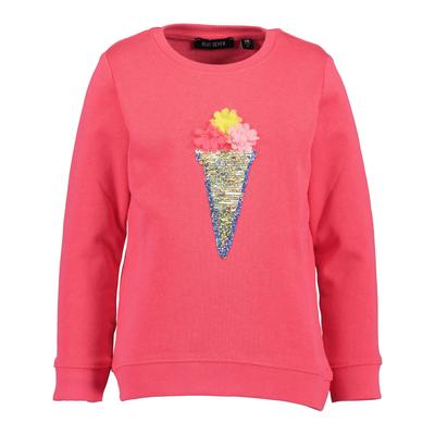 Sweater BLUE SEVEN "Sweatshirt", Mädchen, Gr. 104, rosa (4240, pink), 100% Baumwolle, normal normal, Rundhals, gerader Abschluss, Sweatshirts Sweater