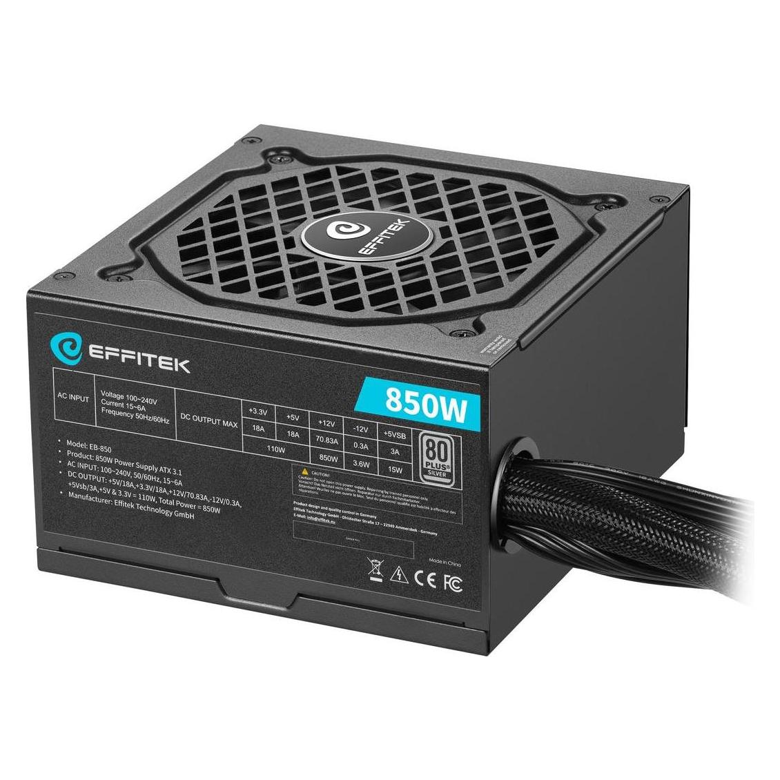 Effitek Netzteil 850W Silver ATX 3.1, PCI 5.1 (850 W) (EB-850)