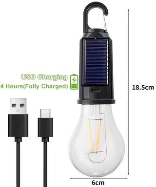 Uplift Treasures Portable Solar LED Light Bulb Waterproof Rechargeable Camping Lamp ball Style 3pcs