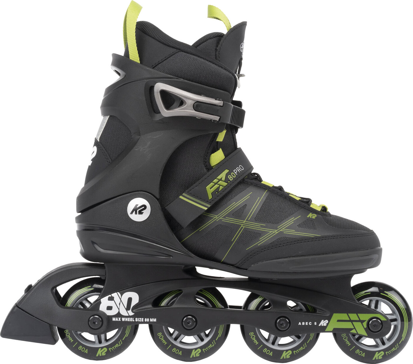 K2 Inline Skates F.I.T. 80 PRO black - olive Größe 39