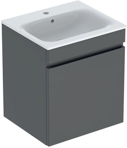 Geberit Renova Plan Möbel-Waschtisch-Set 501914JK1 55x62,2x48cm, Korpus/Front lava matt/Waschtisch weiß