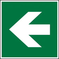 Rettungszeichen, Richtungspfeil - ASR A1.3 (DIN EN ISO 7010) - 200x200x1.5 mm Kunststoff