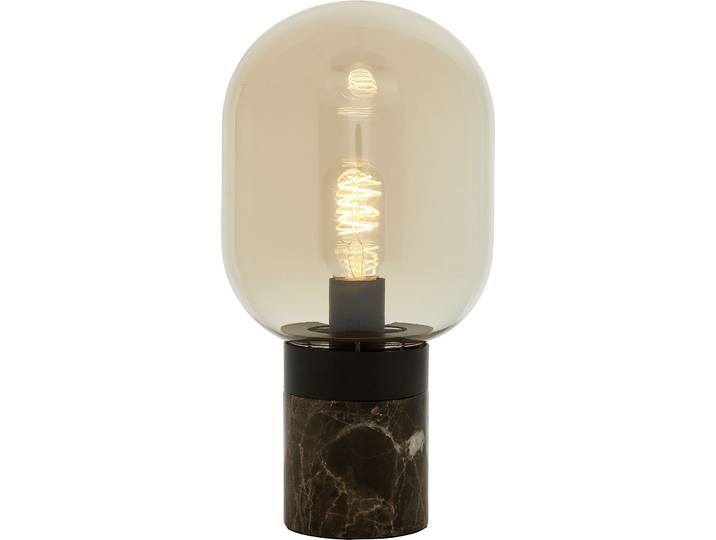 Tischlampe Katty schwarz, amber Marmor/Metall H 35 cm