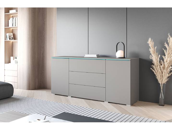 Enfilade éclairée Cripe 150 x 68 x 40cm Gris/Gris