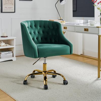 HULALA HOME Lydia Modern Velvet Office Chair Task Chair with Button-tufted Back