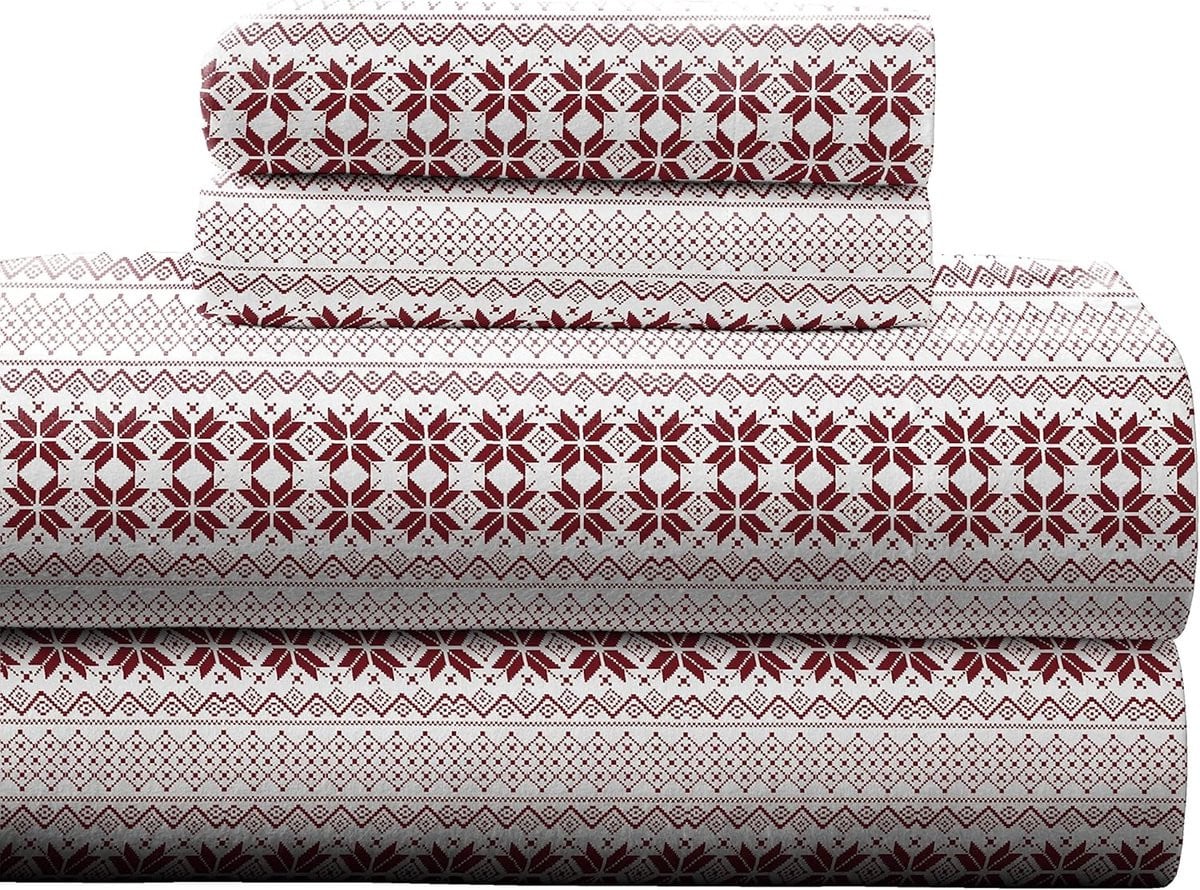 Isle Flake Katoenen Flanel Lakenset - Zachte Bedset voor Comfortabel Slapen