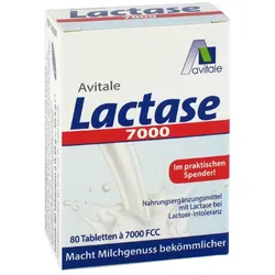 LACTASE 7000 FCC Tabletten im praktischem Spender. Vegan 80 St