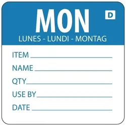 Vogue auflösbare Etiketten Montag blau