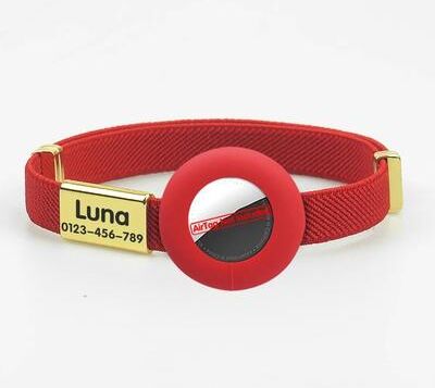 Uplift Picks Cute Breakaway Cat Collar With AirTag Holder And Personalized Name Tag red