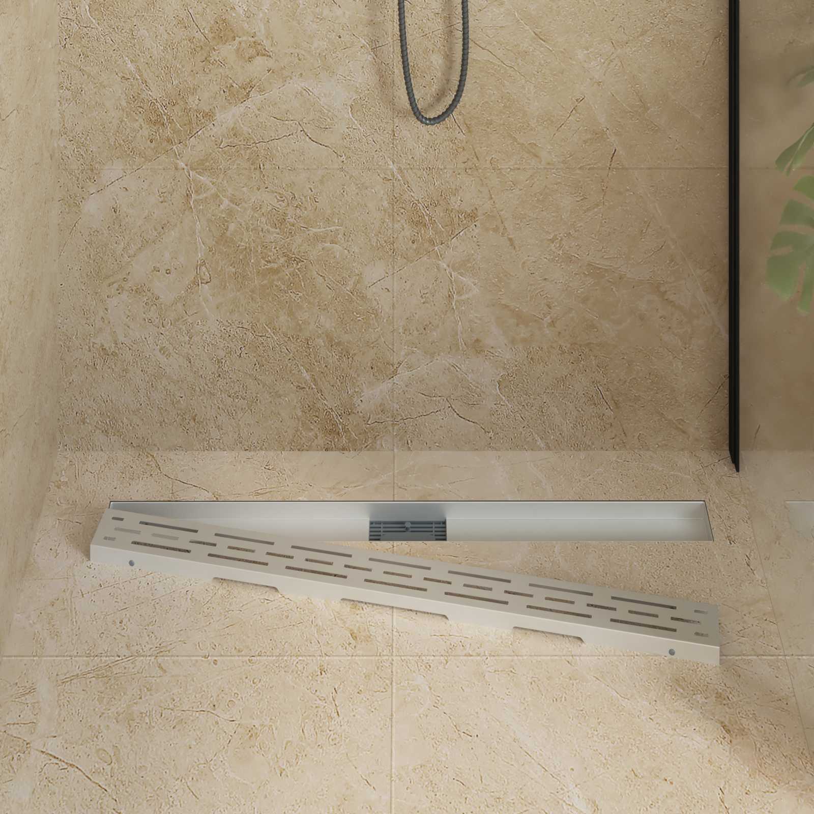 vidaXL Drain de Douche avec Design Linéaire Argenté 100 cm