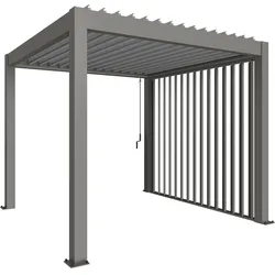 Biohort Lamellenseitenwand für Pergola für 3,5 m Seite quarzgrau-metallic