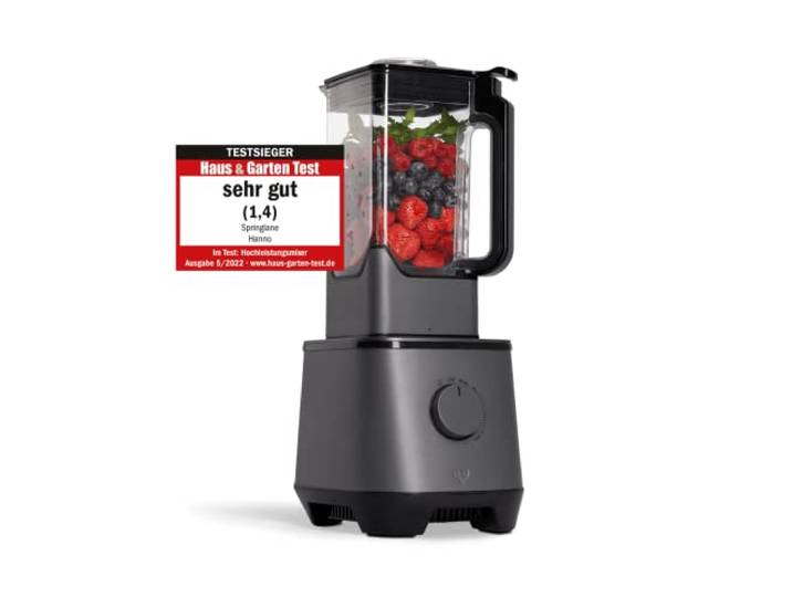 SPRINGLANE Hanno Standmixer 2000 W, BPA-freier Tritanbehälter, Anthrazit Standmixer für Suppen, Pesto, Dips und Crushed Ice, BPA-frei, stufenlose Geschwindigkeit und Reinigungsfunktion