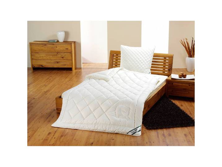 Leicht-Steppbett kbA Baumwolle 155 x 220 cm Weiß Baumwollstoff