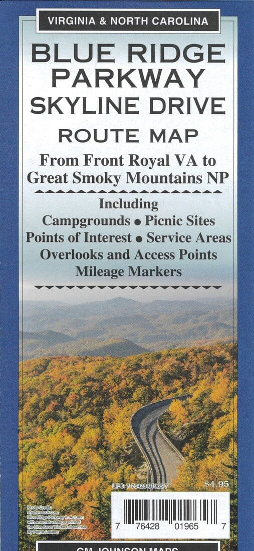 Blue Ridge Parkway Skyline Drive Route Map   GM Johnson