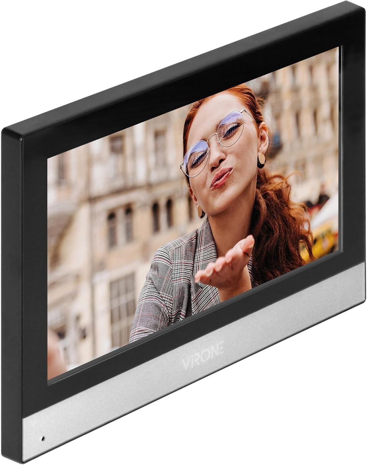 Selius 4-Draads Video-Intercomsysteem met 7 inch Full HD Touchscreen - Video Deurbel met Camera - Zwart en Zilver