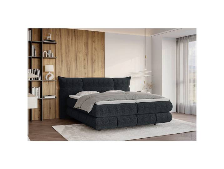 Boxspringbett Auris Schwarz ca. 140x200cm