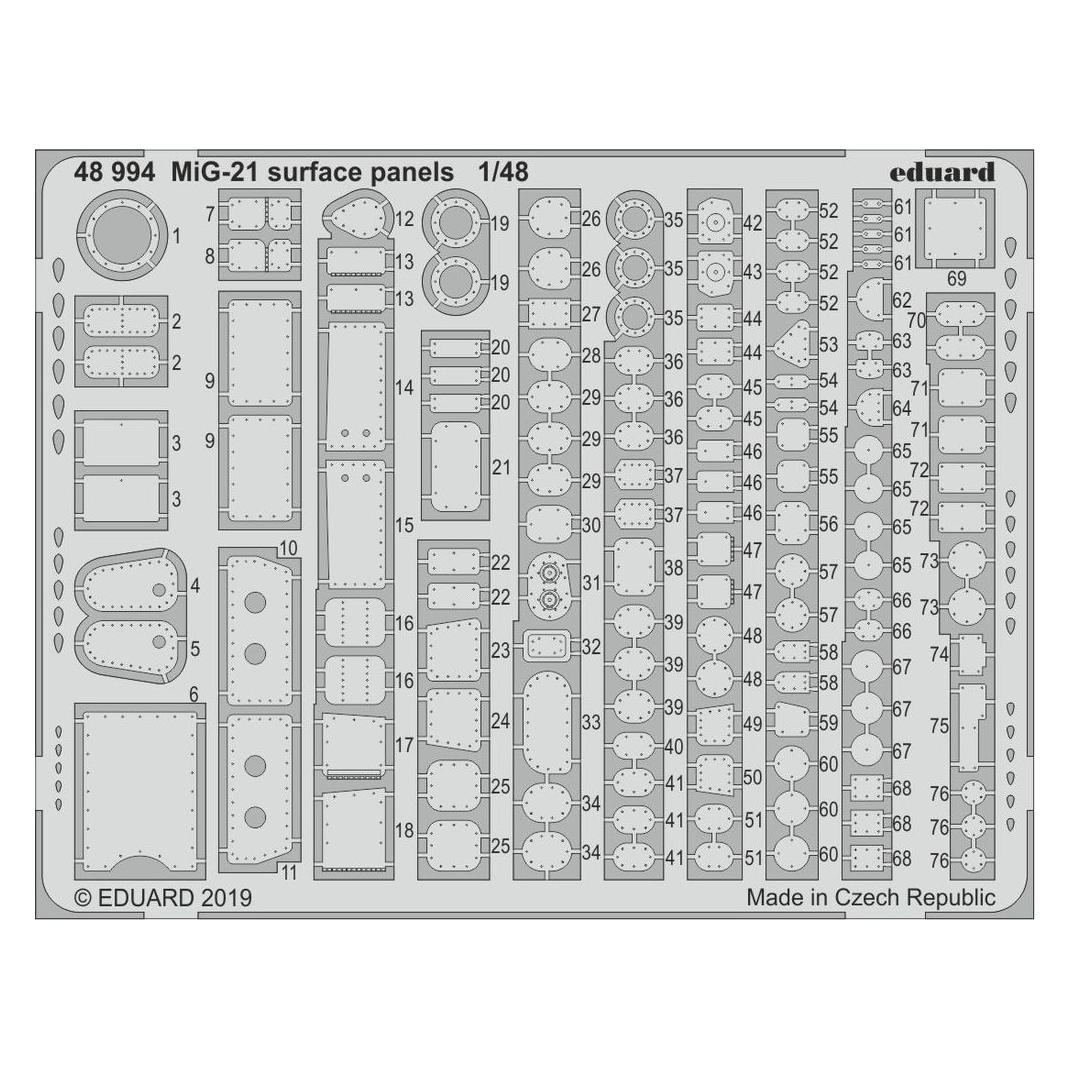 Eduard MiG-21 surface panels for (48994)