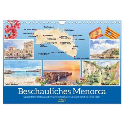 Beschauliches Menorca (Wandkalender 2027 DIN A4 quer), CALVENDO Monatskalender