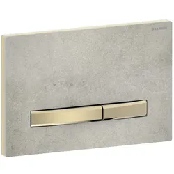 Geberit Sigma 50 Square Betätigungsplatte 115672JV2 Deckplatte Betonoptik, Platte/Taste Messing, für 2-Mengen-Spülung