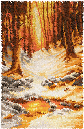 Knüpfteppich "Wald", 50 x 74,5 cm