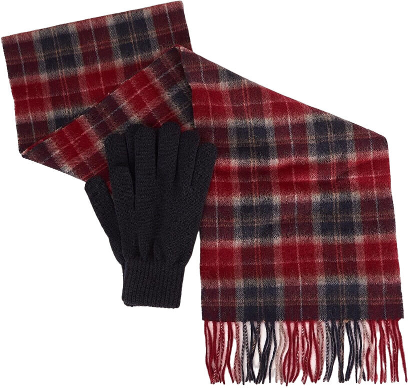 Barbour SET SCIARPA E GUANTI TARTAN uomo rosso MGS0018 TU