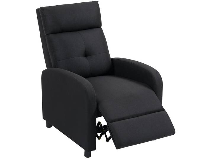 Homcom Fernsehsessel Polyester Schwarz, Füllung: Schaumstoff, 67x98x87 cm, Wohnzimmer, Sessel, Relaxsessel