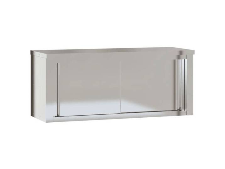 Moderne Armoire murale de cuisine avec portes coulissantes inox Stockage des aliments @EU64882