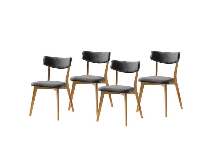 Esszimmerstuhl COLSON 50 x 79 x 50cm Braun/Grau/Dunkelgrau/Eiche 4er Set