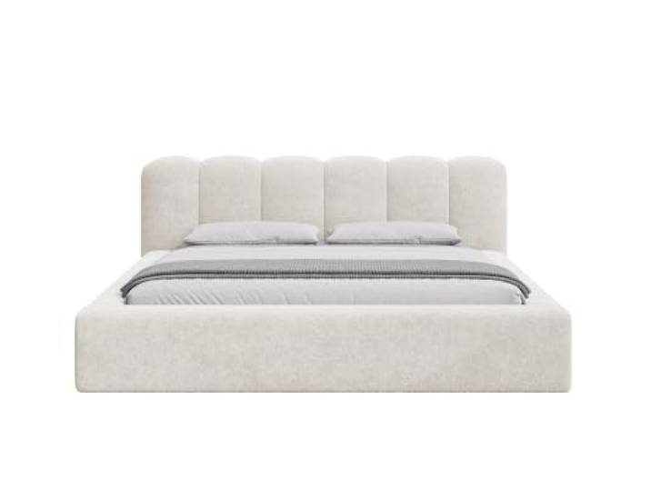Chilly. Möbel Design Bett Capri - Komfort Polsterbett mit Bettkasten, Metallrahmen, Stauraum und gepolstertem Kopfteil - 140x200 cm - Monte Beige