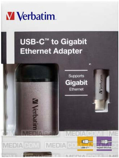 Verbatim Hub USB-C 1x Ethernet Gigabit 49146 Slimline avec câble USB-C (49146)