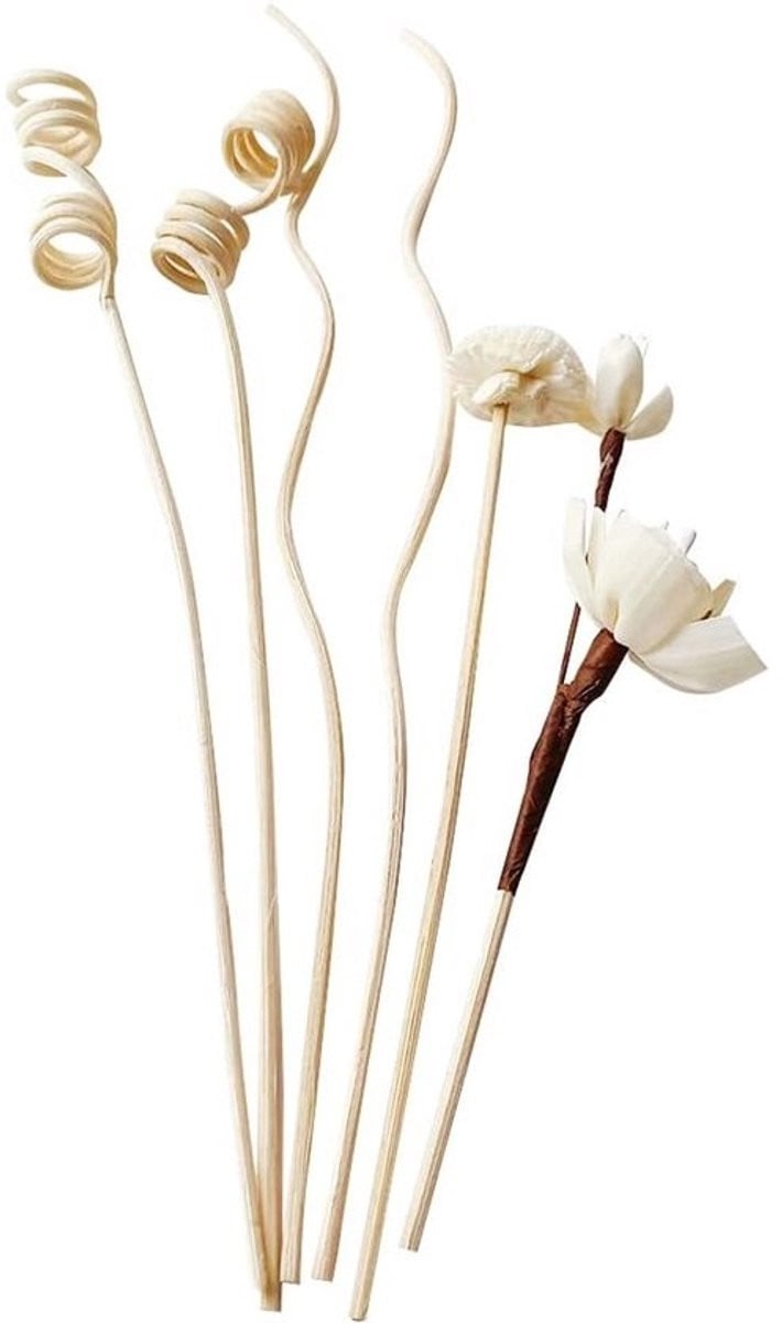 Set van 6 natuurlijke rietstokjes voor geurverspreider en decoratie