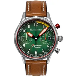 Bauhaus 2576-4 Herrenuhr Aviation Eurofighter Chronograph Braun/Grün
