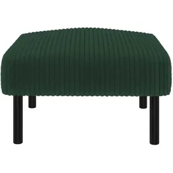OKWISH Cord Fußhocker mit Metallrahmen und weicher Polsterung, vielseitig einsetzbar als Sitz oder Ablage, ergonomisch, pflegeleicht, modern, 50x50, Smaragd