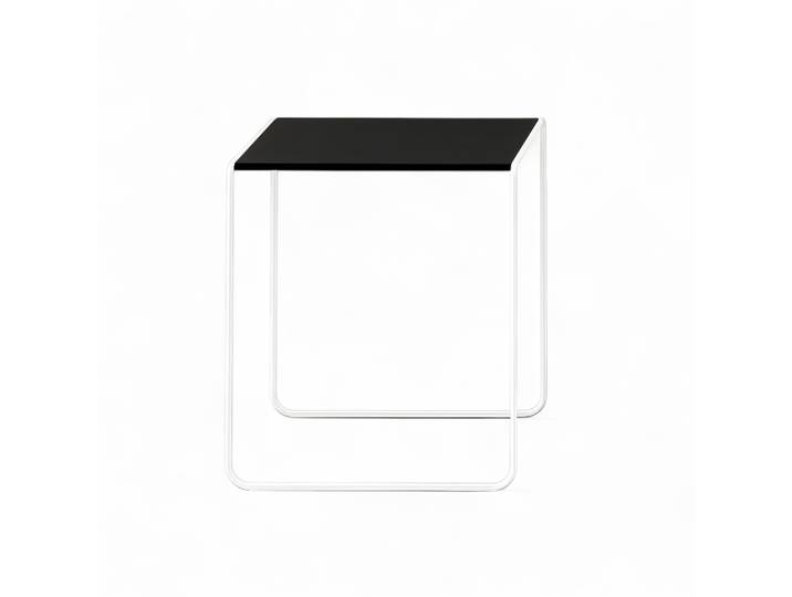 Couchtisch Milani Rock 43x43 cm, Schwarz/Weiss, Quadratisch, Neu - Perfekt für Sofa und Lounge
