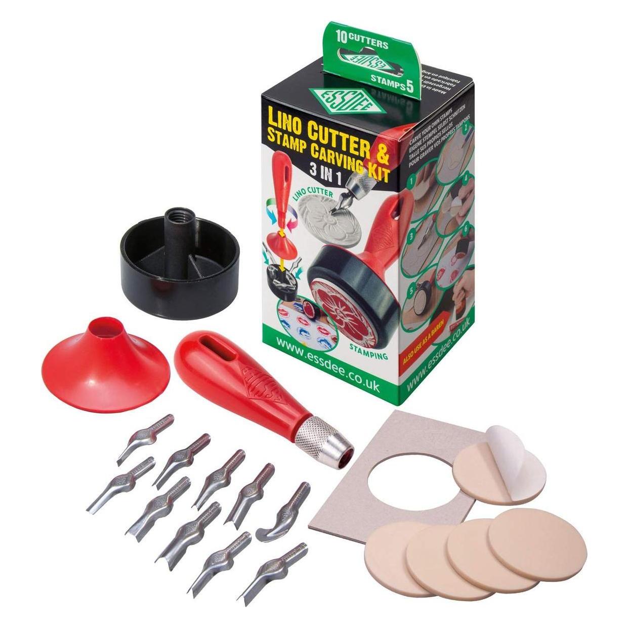 Essdee 3-in-1 Linolschnitt-Set - 10 Schneidklingen (L10B5D)