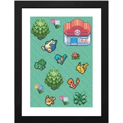 GB Eye, Bilder, Pokemon - Pixel Art (30.50 x 40.60 cm)