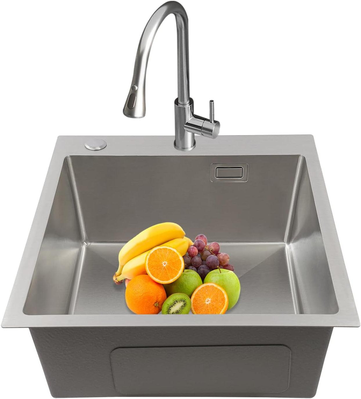 Selius RVS Keukenspoelbak met Afvoer