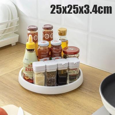 Uplift Essentials 360 Degree Rotatable Kitchen Condiment Organizer Round Non Slip Spice Storage Tray s