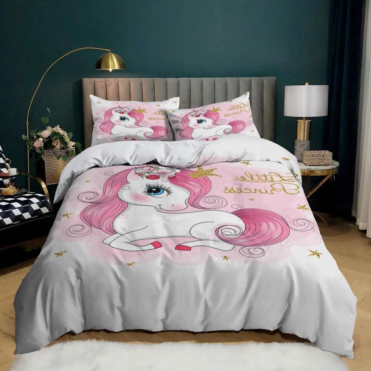Roze Dekbedovertrek Set met 3D Ontwerp, 200x200 cm