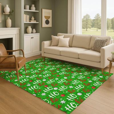 Addison Rugs Premium Washable Super Soft Christmas Ho Ho Mayfield Rug