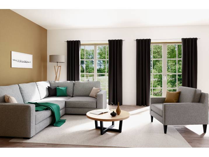 Vorhang HOMING Jolie Gr. 1, grau (anthrazit), B:135cm H:245cm, Polyester, Gardinen, Vorhang, Fertigschal