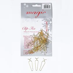 Holly & Jolly Christbaumkugel Aufhänger 4cm Clip Fix Metall 50 Stück Gold