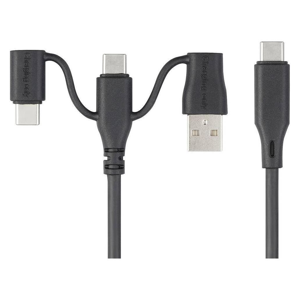 Renkforce USB-Ladekabel USB 2.0 USB-C 3.00 m Schwarz RF-6615910 (3 m, USB 2.0, 60 W) (RF-6615910)