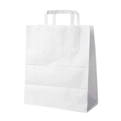 250 Papiertragetaschen weiß 32 + 16 x 39 cm – Tortentragetaschen mit Innenhenkel